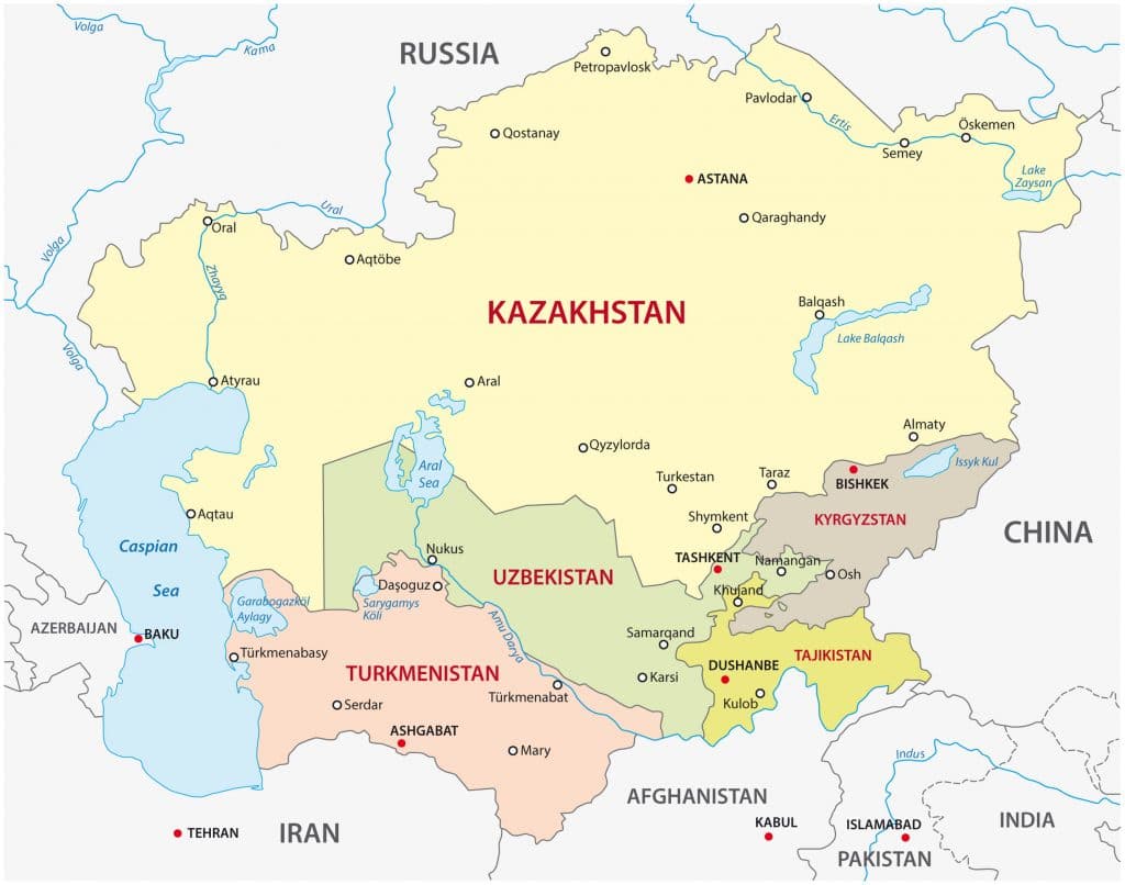 Mapa Uzbequistao